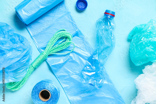 Garbage bags with crumpled ...