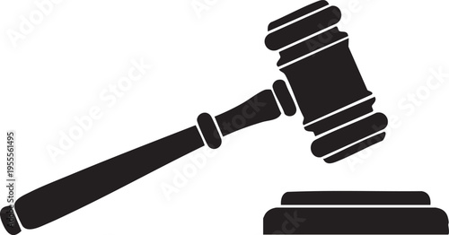 Vector illustration of a gavel and block
