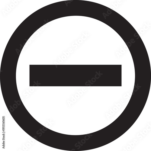 Vector minus sign icon in circle