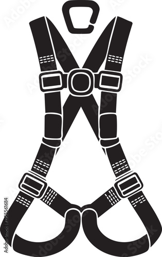 Vector safety harness icon, climbing equipment