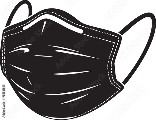 Black face mask vector illustration