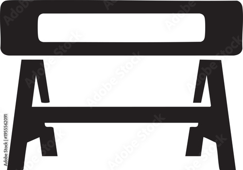 Black vector sawhorses icon