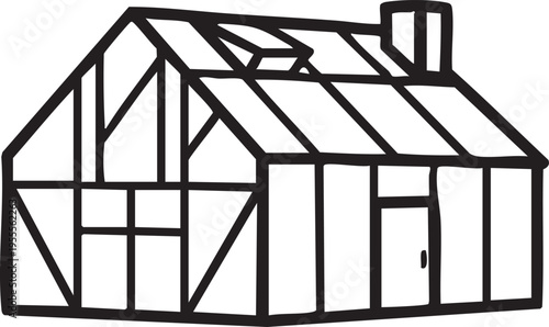 Vector illustration of a simple house with chimney
