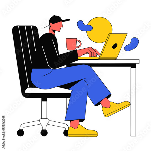 man working on computer