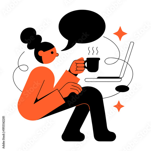 Woman working on computer
