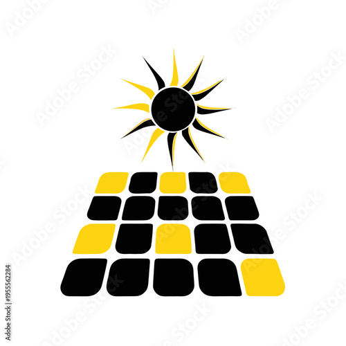 solar panel and sun