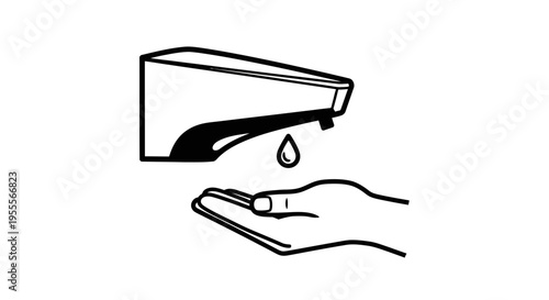 Automatic Soap Dispenser Dispensing Liquid Soap onto Hand for Hygiene