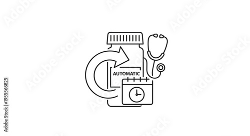 Automatic Prescription Refill and Healthcare Management Icon