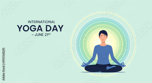 Man meditating in lotus position with blue shirt and black pants on international yoga day