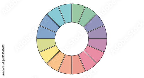 Color Wheel Diagram with Sections.