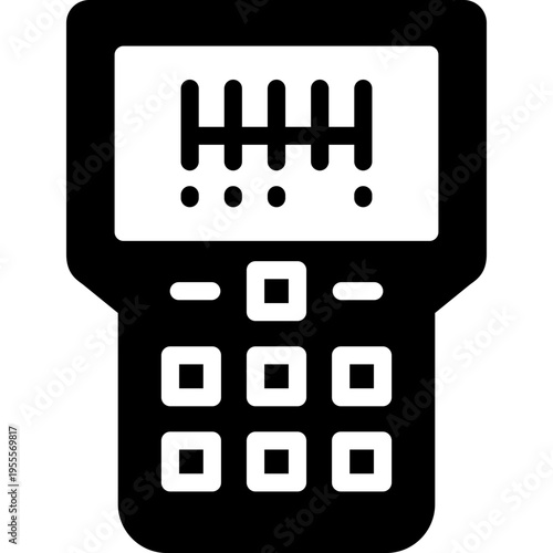 barcode scan icon illustration design with outline