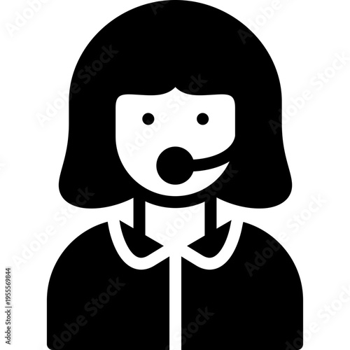 call center icon illustration design with outline