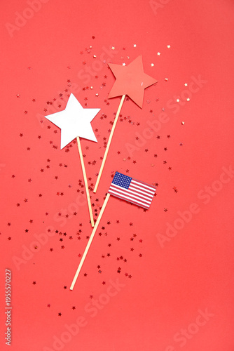 Composition with USA flag, ...