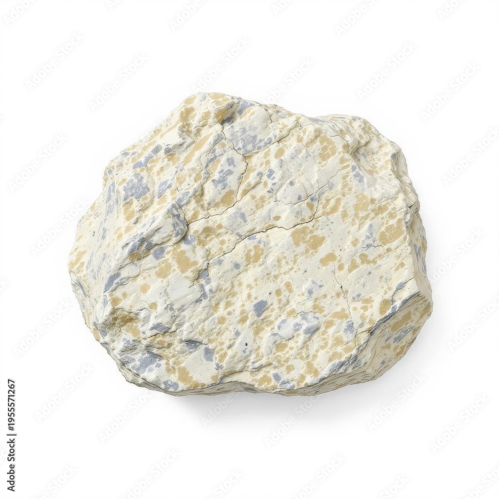 Obraz premium Isolated Beige and Gray Stone with Rough Texture on White Background