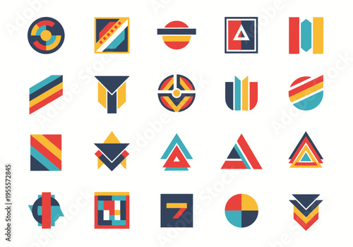Free Download Collection of Colorful Abstract Geometric Logos and Modern Minimalist Icons. - GFXLoad