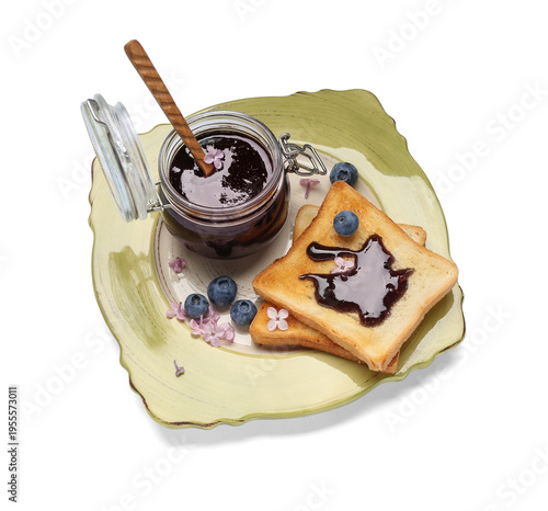 Plate with jar of delicious...