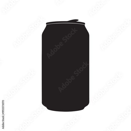 Soda can silhouette vector illustration on white background