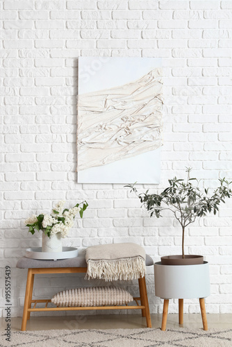 Interior of light room with...
