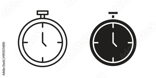 Stopwatch icon linear symbol. Vector Designs.