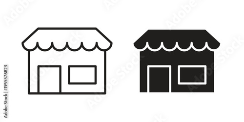 Store icon linear symbol. Vector Designs.