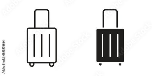 Suitcase icon linear symbol. Vector Designs.