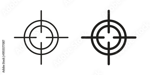 Target icon linear symbol. Vector Designs.