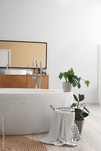 Interior of light bathroom ...
