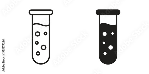 Test tube icon linear symbol. Vector Designs.