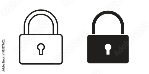Unlock icon linear symbol. Vector Designs.