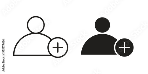 User add icon linear symbol. Vector Designs.