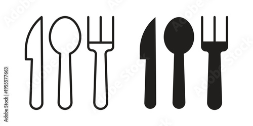 Utensils icon linear symbol. Vector Designs.