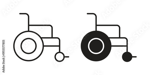 Wheelchair icon linear symbol. Vector Designs.