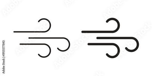 Wind icon linear symbol. Vector Designs.