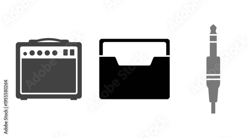 Audio equipment and accessories vector set