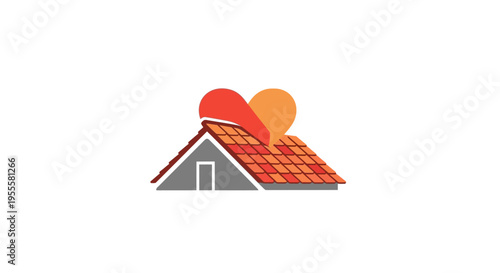 A symbolic house logo with a heart-shaped design indicating home and family affection