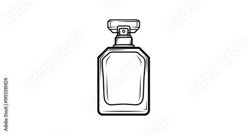 Elegant outline of a perfume bottle, perfect for fragrance branding and design