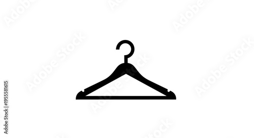 Minimalist silhouette of a clothing hanger, a simple symbol for style and fashion