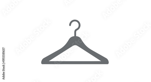 Minimalistic illustration of a clothes hanger icon for fashion and style related concepts