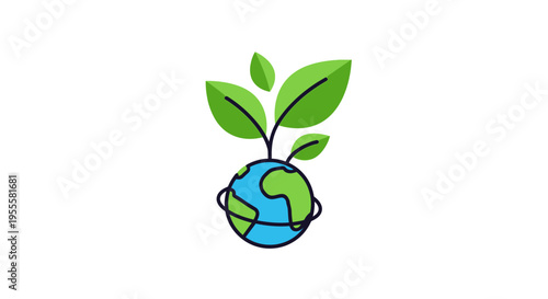 Earth's green growth: A vibrant illustration of global environmental preservation efforts