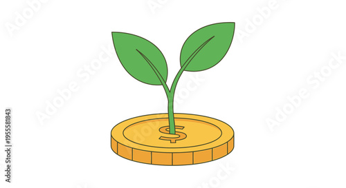 Conceptual illustration depicting financial growth, investment, and economic expansion in a coin