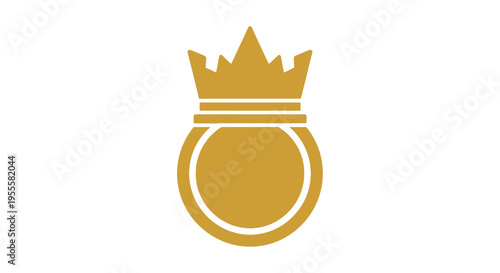 Gold crown emblem design suitable for branding, luxury products, and royal affiliations