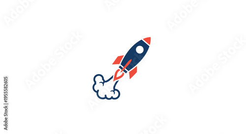 Minimalist Rocket Icon Ascending Depicting Innovation and Technological Advancement