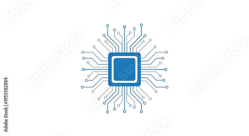 A Conceptual Depiction of a Central Processing Unit with a Minimalist Aesthetic