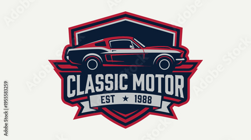 Classic Motor Emblem - Vintage Car Logo Design with Established Year.