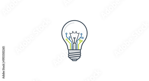 Digital Innovation Symbol Depicting a Light Bulb as an Idea and Creative Process