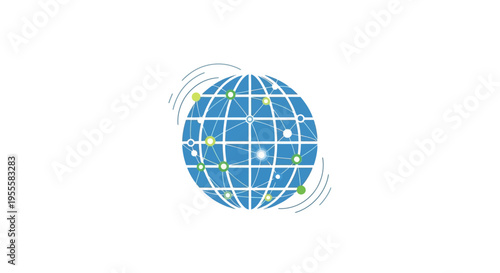 Global network representation with interconnected nodes symbolizing international connectivity