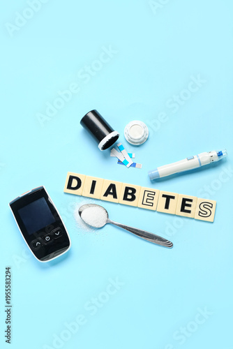 Word DIABETES with glucomet...