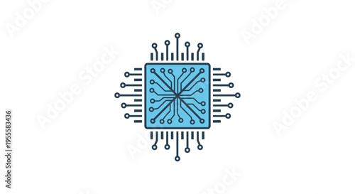 Minimalistic illustration of a computer processor, perfect for technology concepts