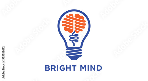 Creative bright mind logo design representing intelligence and innovation concept.