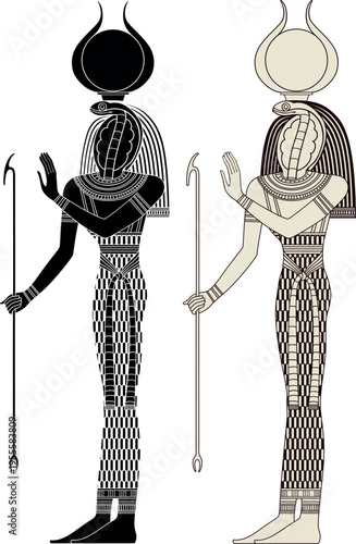 Renenutet . Egyptian hieroglyph and symbol. Design element.Isolated figure.
